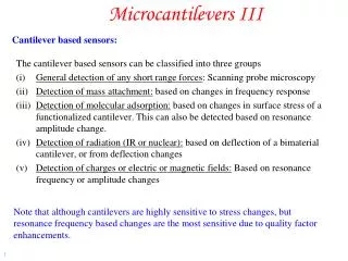 Microcantilevers III