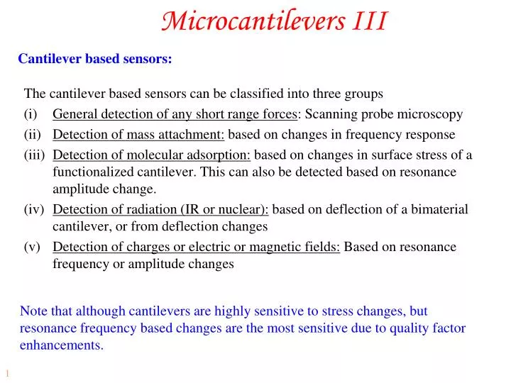 microcantilevers iii