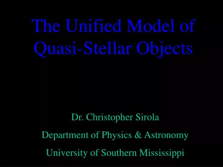the unified model of quasi stellar objects
