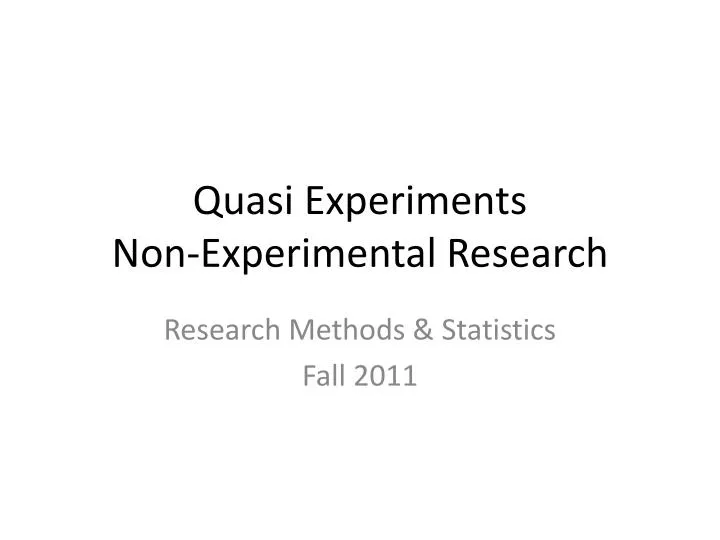 quasi experiments non experimental research