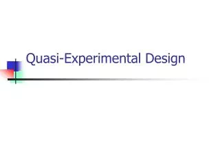 quasi experimental design
