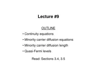 Lecture #9