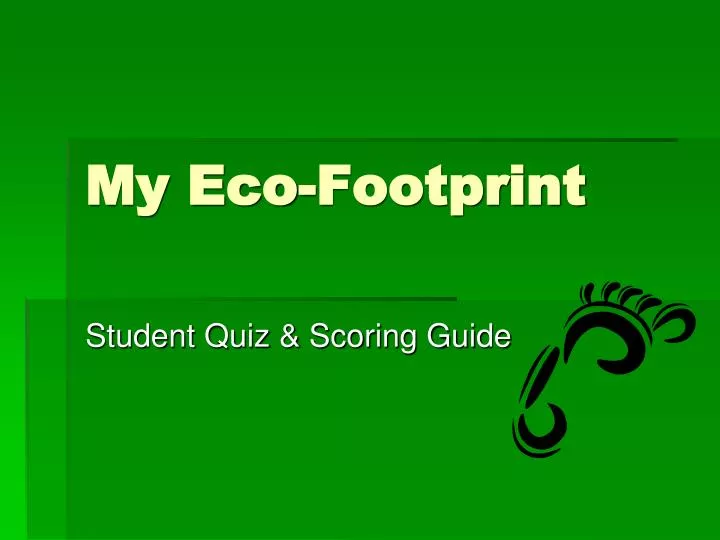 my eco footprint