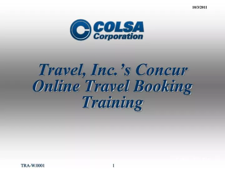 travel inc s concur online travel booking training