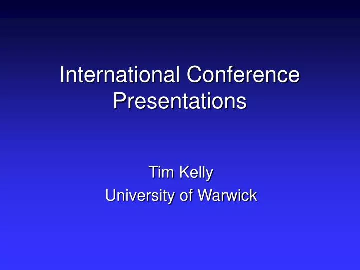 international conference presentations