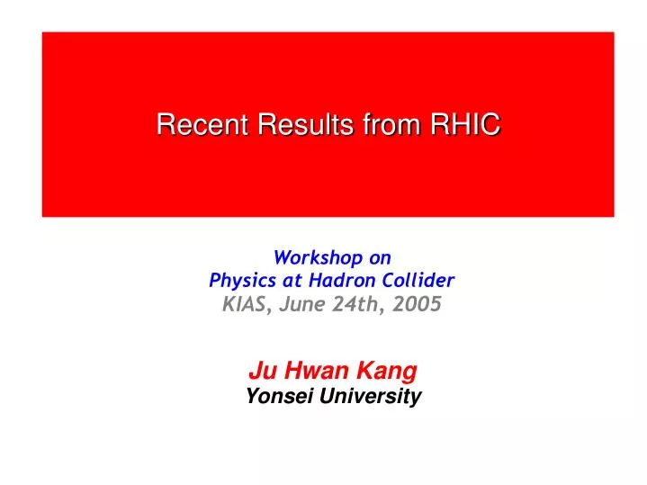 recent results from rhic