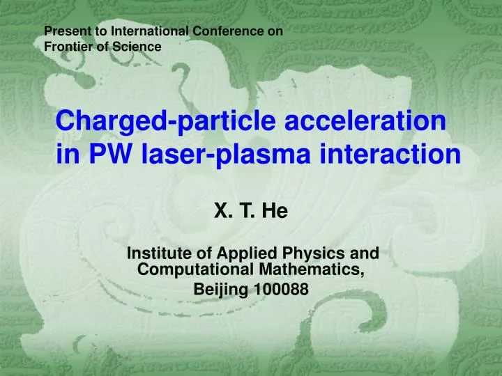 charged particle acceleration in pw laser plasma interaction