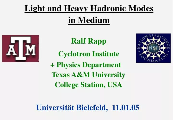 light and heavy hadronic modes in medium