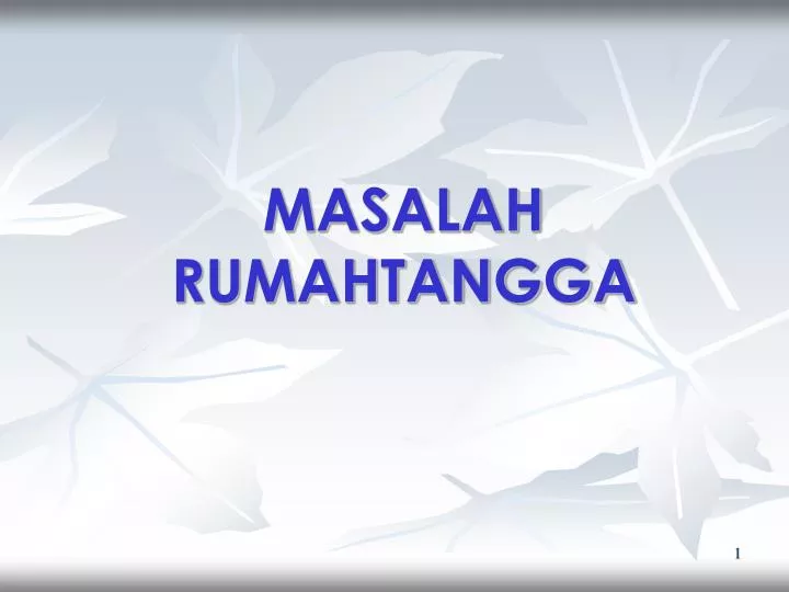 masalah rumahtangga