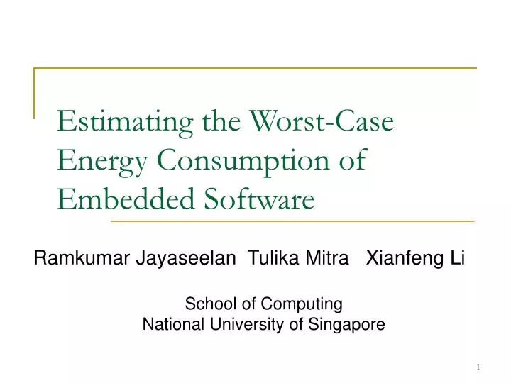 estimating the worst case energy consumption of embedded software