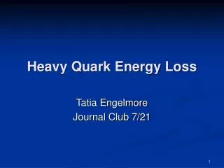 Heavy Quark Energy Loss