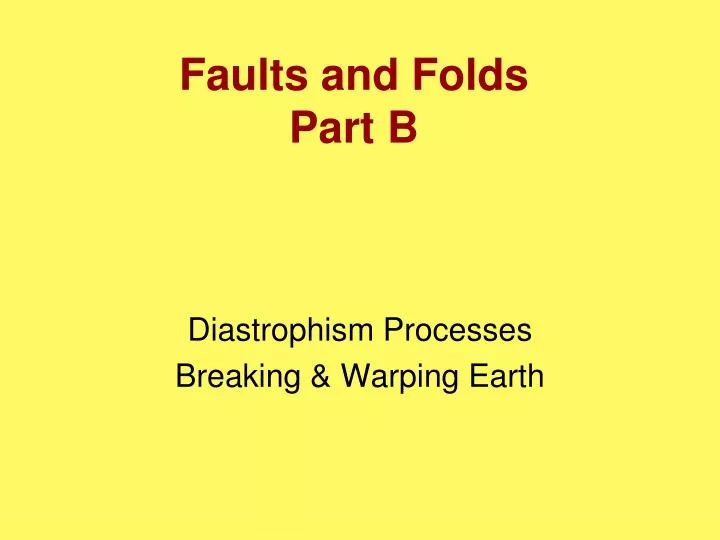 faults and folds part b