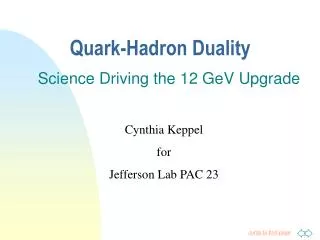 Quark-Hadron Duality