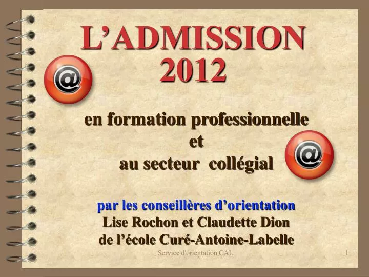 l admission 2012