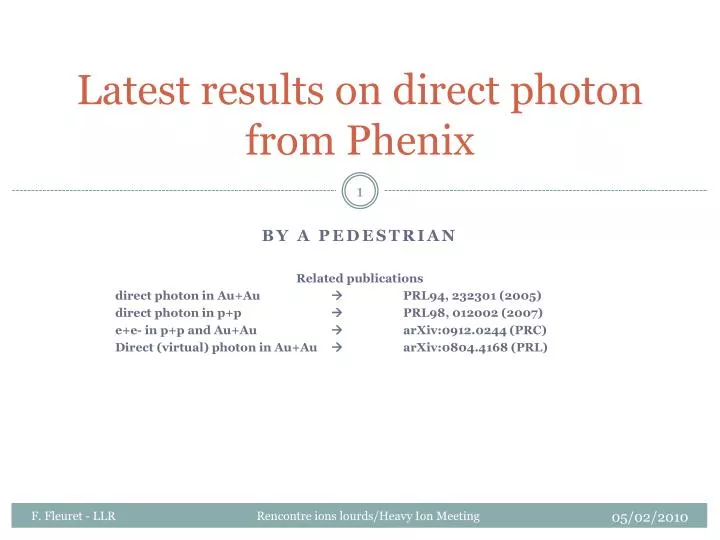 latest results on direct photon from phenix