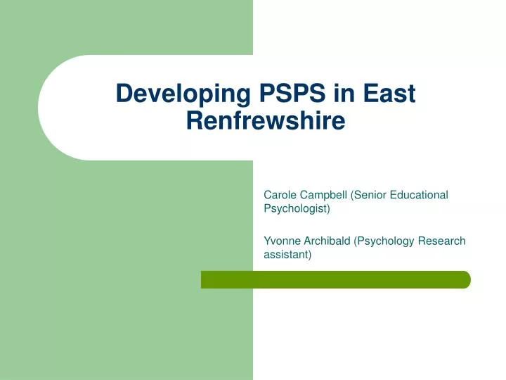 developing psps in east renfrewshire