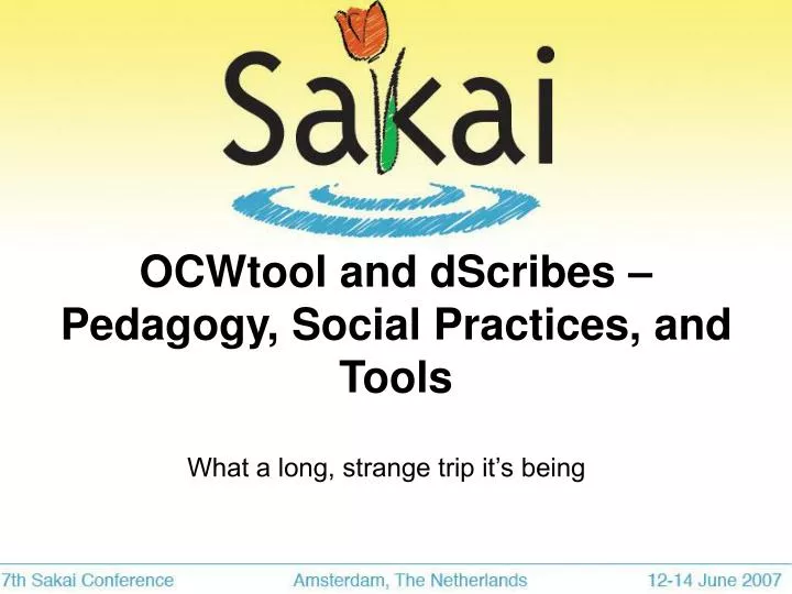 ocwtool and dscribes pedagogy social practices and tools