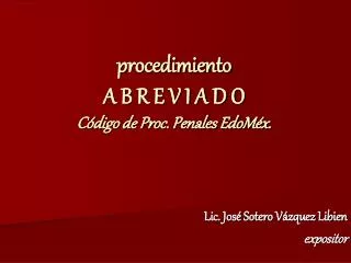 procedimiento a b r e v i a d o c digo de proc penales edom x