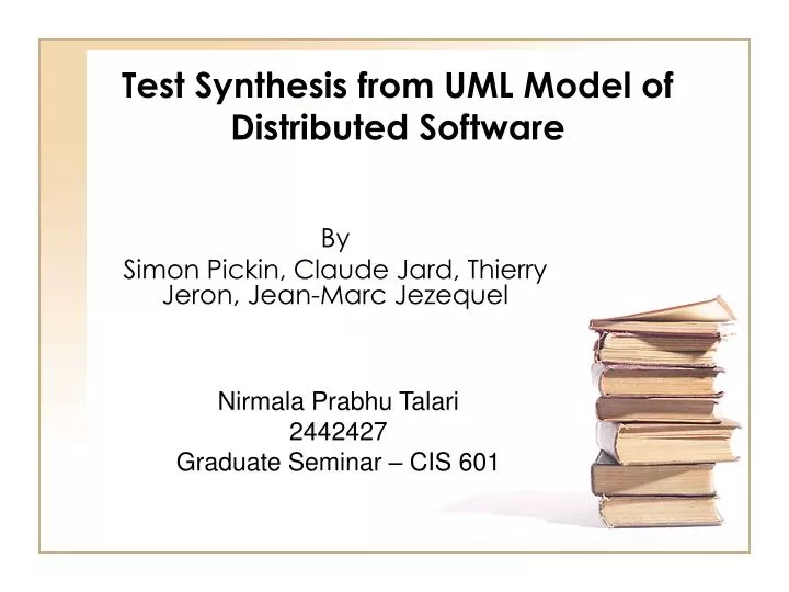 test synthesis from uml model of distributed software