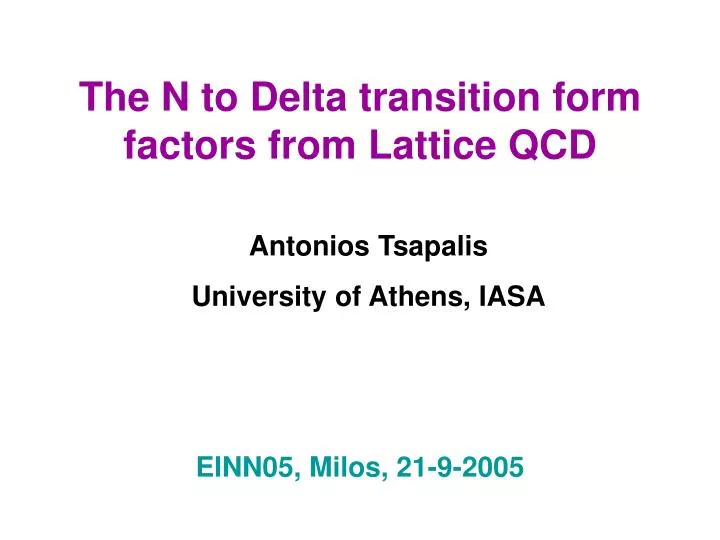 the n to delta transition form factors from lattice qcd
