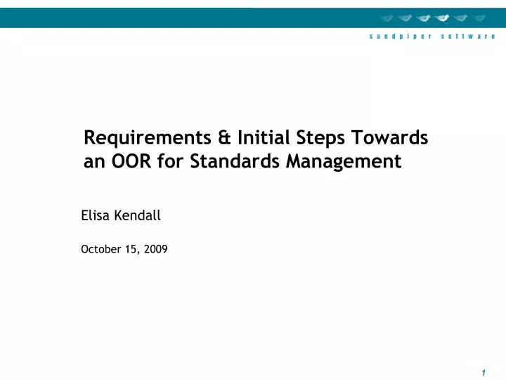requirements initial steps towards an oor for standards management