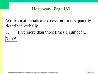 Homework, Page 160