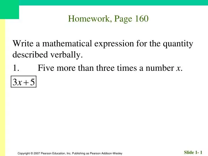 homework page 160