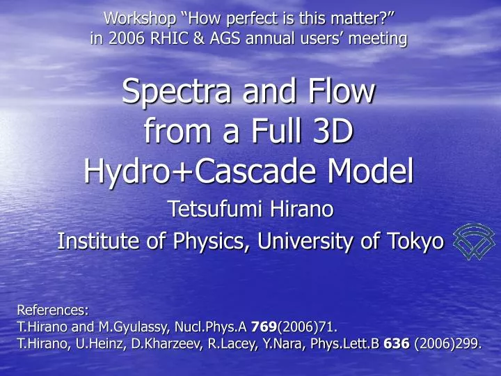 spectra and flow from a full 3d hydro cascade model