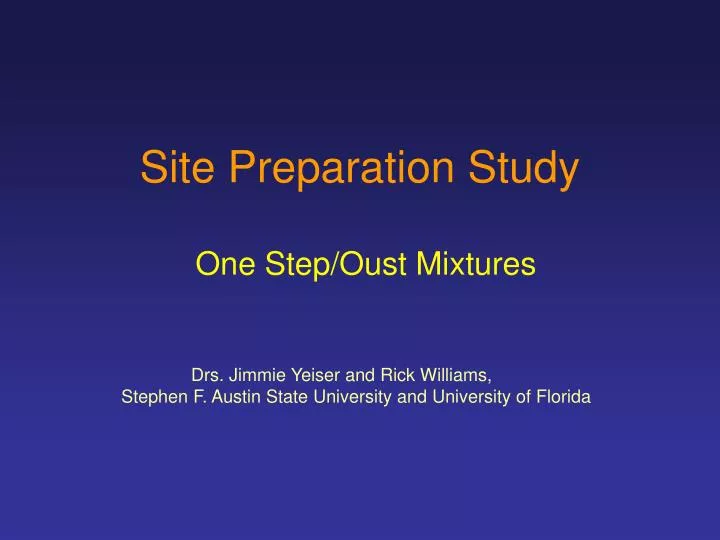 site preparation study