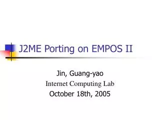 J2ME Porting on EMPOS II
