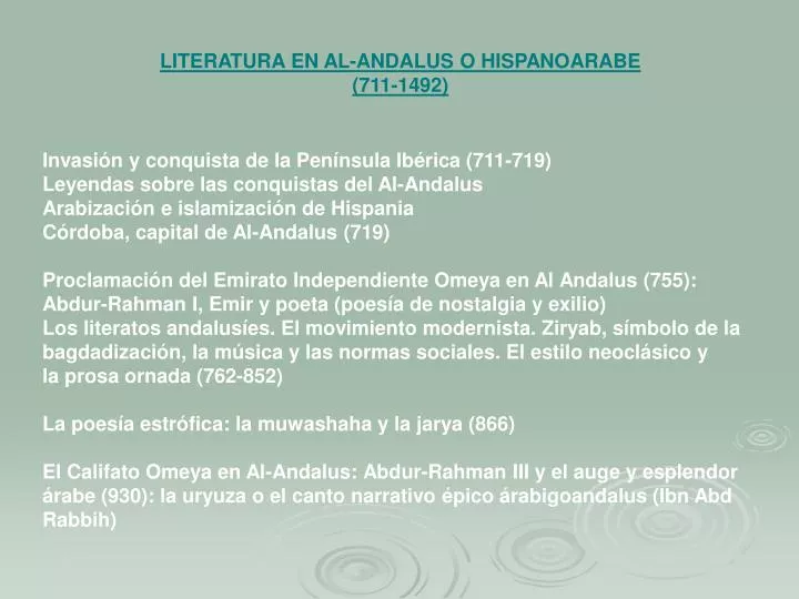 literatura en al andalus o hispanoarabe 711 1492