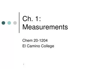 Ch. 1: Measurements