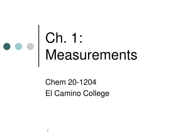 ch 1 measurements