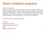 Školní vzdělávací programy - slide 1