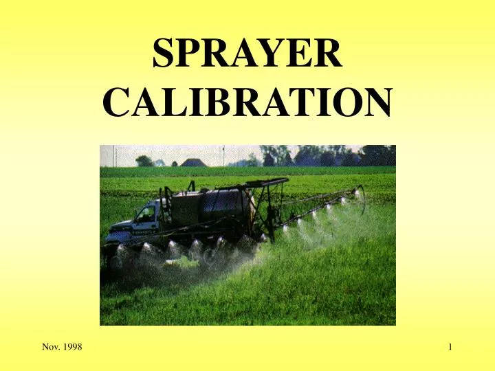 sprayer calibration
