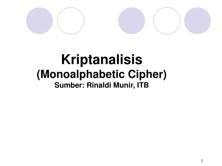 kriptanalisis monoalphabetic cipher sumber rinaldi munir itb