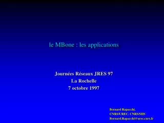 le mbone les applications
