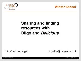 Sharing and finding resources with Diigo and Delicious