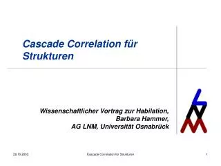 cascade correlation f r strukturen