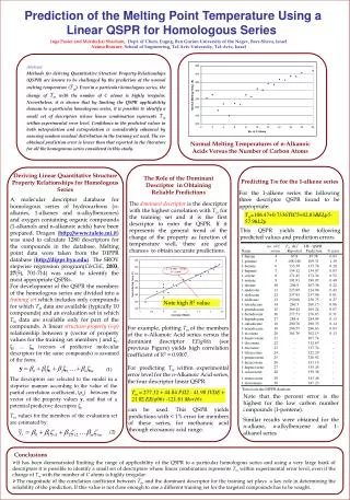 Prediction of the Melting Point Temperature Using a Linear QSPR for Homologous Series