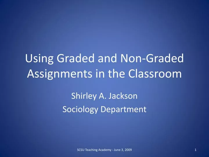 using graded and non graded assignments in the classroom