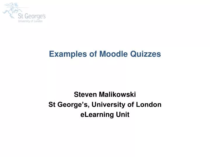 examples of moodle quizzes