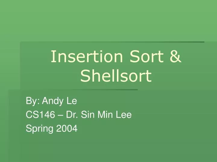 insertion sort shellsort