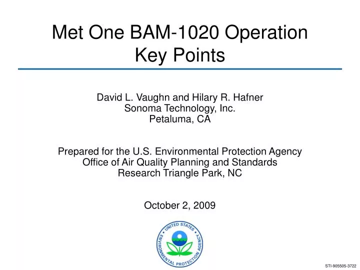 met one bam 1020 operation key points