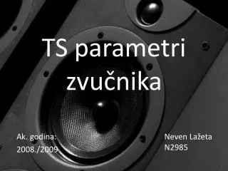 ts parametri zvu nika