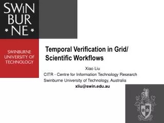 Temporal Verification in Grid/ Scientific Workflows