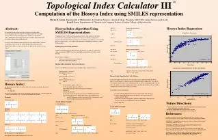 Topological Index Calculator III