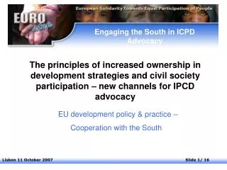 Engaging the South in ICPD Advocacy