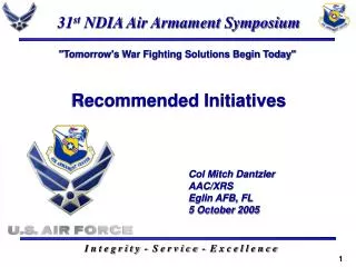 31 st NDIA Air Armament Symposium