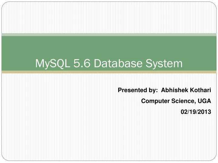 mysql 5 6 database system